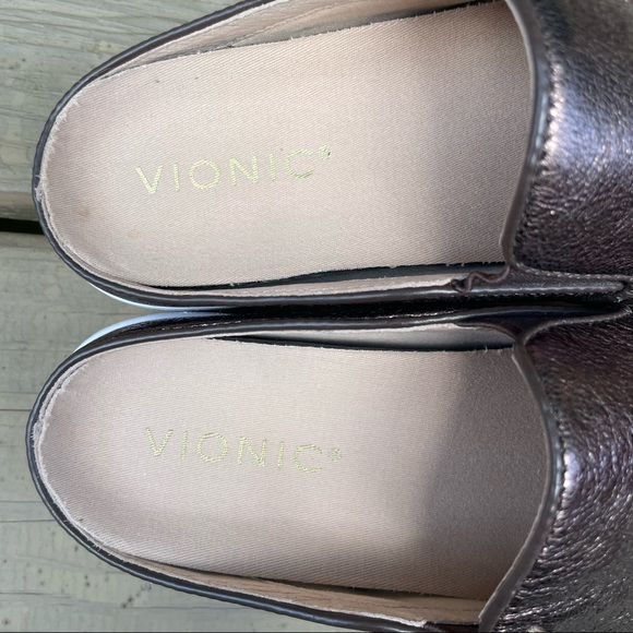 Vionic Splendid Dakota Bronze Metallic leather mules slides size 5 - Picture 13 of 15